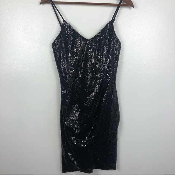 Lulus Bubbly Black Sequin Bodycon Mini Dress Small - Picture 2 of 12